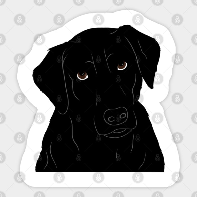 Black Labrador Dog Sticker by Raghni.C 